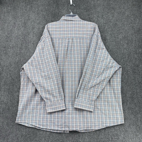 Cutter & Buck Blue Gray Plaid Long Sleeve Button Up Shirt Men’s Big 4XB Career - Picture 3 of 10